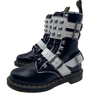 Dr. Martens Womens Shoes 1490 Joska Stud Boots Sz 5 Black Leather Combat Chunky